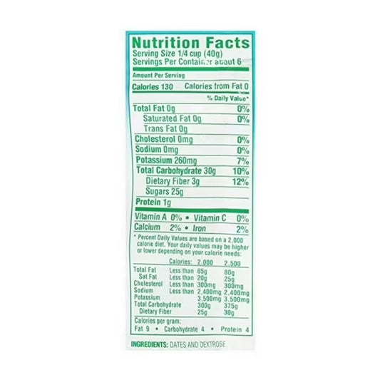 Dole California Chopped Dates, No Preservatives, 8oz Resealable Pouch