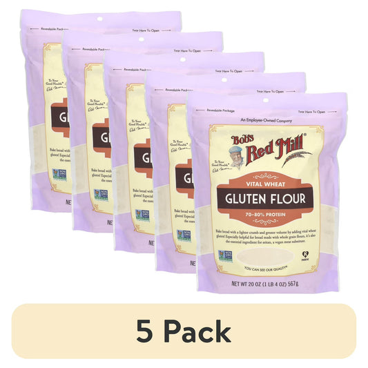 (5 pack) Bob's Red Mill Vital Wheat Gluten Flour, 20 oz