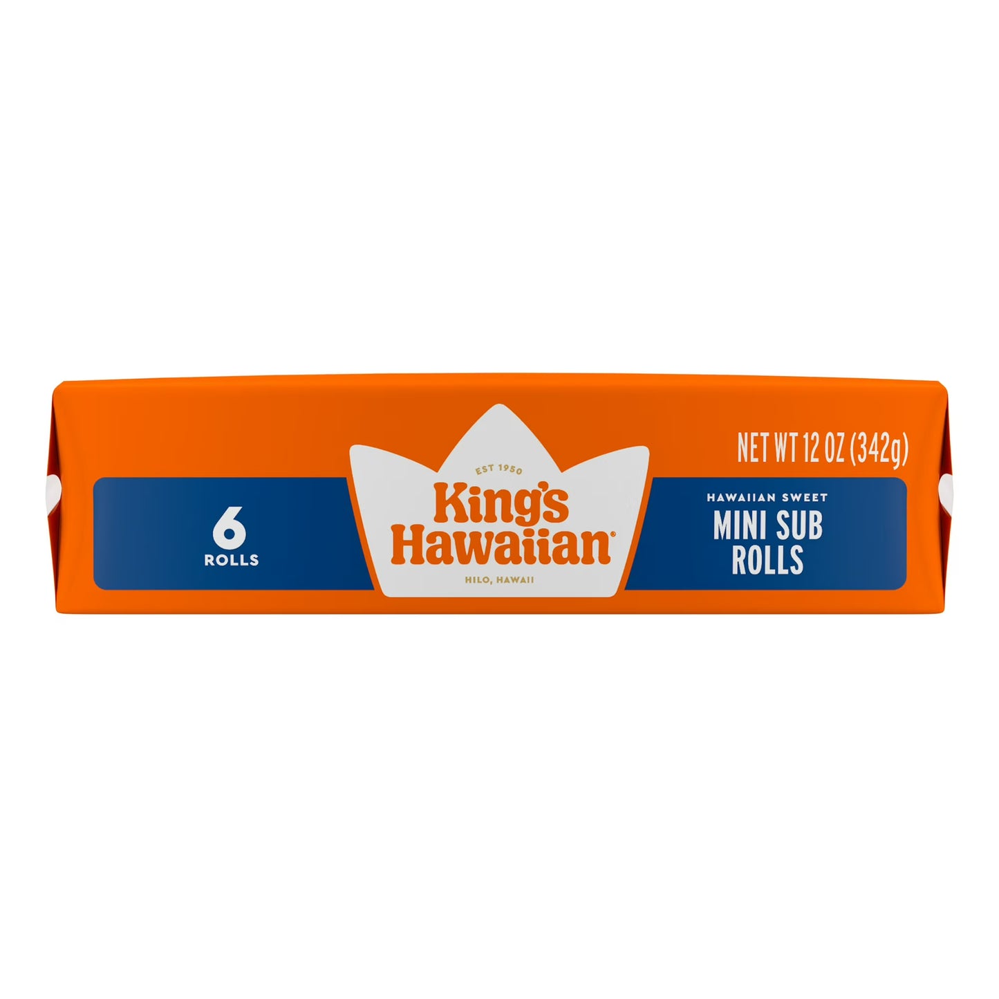 King's Hawaiian Original Hawaiian Sweet Mini Sub Rolls 6 Count, 12 oz, Shelf-Stable