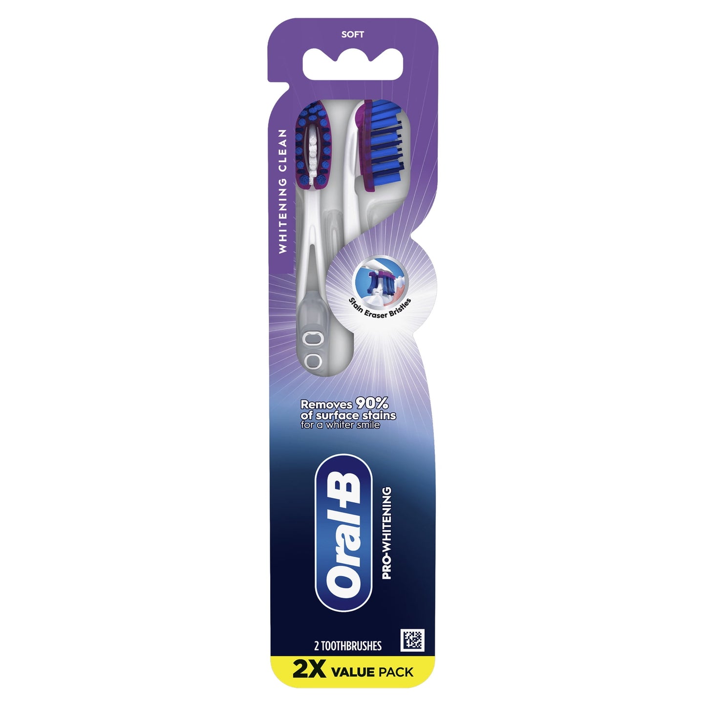 Oral-B Toothbrush, Pro Whitening Toothbrush, Soft, 2 Count