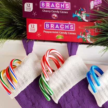 Brach's Wintergreen Christmas Candy Canes, Stocking Stuffers for Kids, Minty Twist on a Holiday Classic, Holiday Christmas Candy, 5.3 oz, 12ct Box