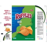 Ruffles Potato Chips Queso Cheese Flavored Snack Chips, Snacks, Large Bag 8 Ounce Bag