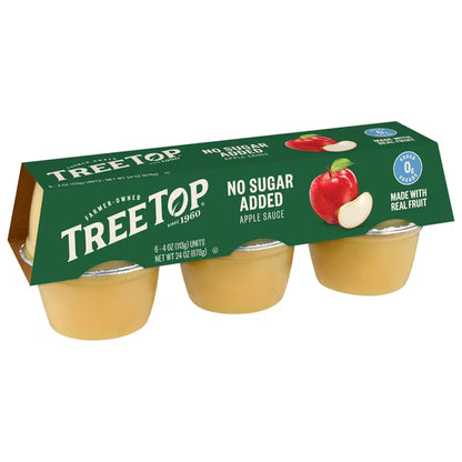 Tree Top No Sugar Added Apple Sauce Cups, 4 Oz, 6 Count