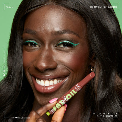 NYX Professional Makeup Fat Oil Slick Click Hydrating Tinted Lip Gloss with Lightweight Hydration, Caption This, 0.07 oz