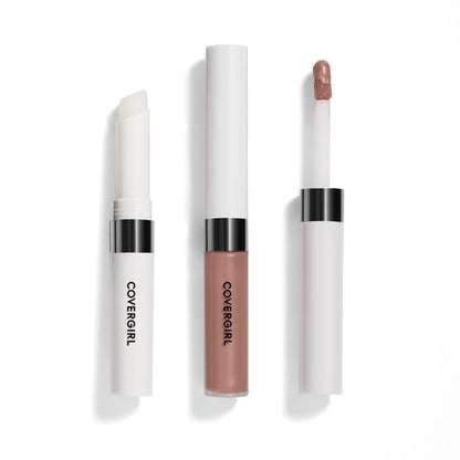 COVERGIRL Outlast All-Day Lip Color Liquid Lipstick And Moisturizing Topcoat, Longwear, Spiced Latte, Shiny Lip Gloss, Stays On All Day, Moisturizing Formula, Cruelty Free, Easy Two-Step Process
