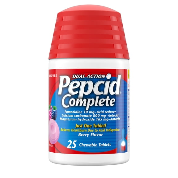 Pepcid Complete Acid Reducer + Antacid Chews, Berry, 25 Count