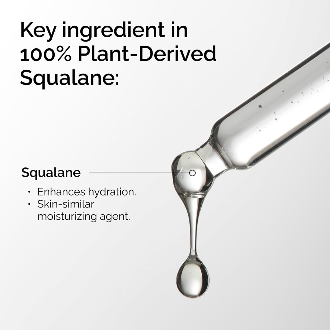 The Ordinary 100% Plant-Derived Squalane,for Skin and Hair,Lightweight Hydration,and Moisture Barrier Support,1 Fl Oz,(Pack of 2)