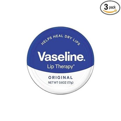 Vaseline Therapy Lip Balm Tin, Original, 0.6 Ounce (Pack of 3)