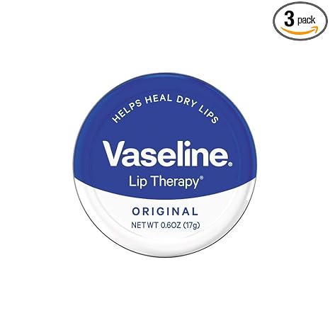 Vaseline Therapy Lip Balm Tin, Original, 0.6 Ounce (Pack of 3)