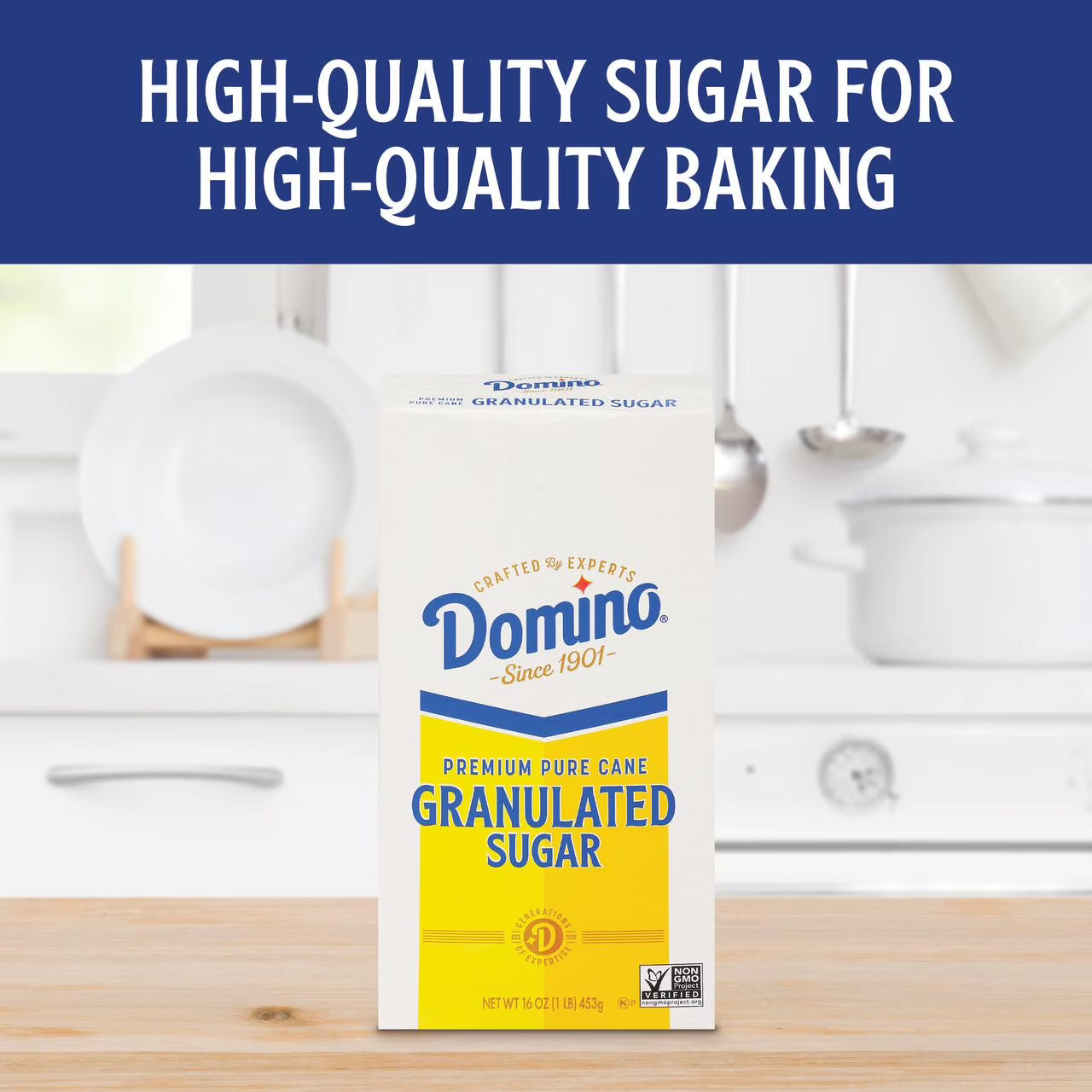 (24 pack) Domino Premium Pure Cane Granulated Sugar, 1 lb Box