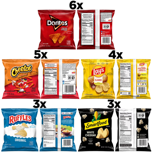 Frito-Lay Classic Mix Variety Pack, Single Serve Snack Bags (pack of 21)