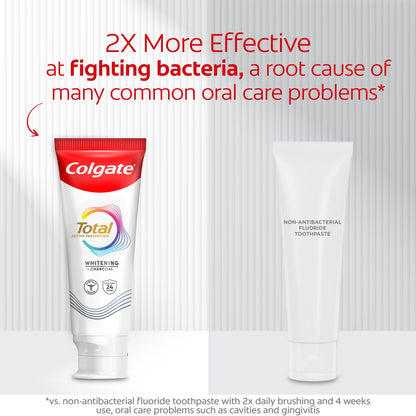 Colgate Total Active Prevention Whitening and Charcoal Toothpaste, Mint, 5.1 oz