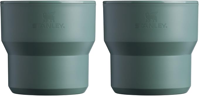 Stanley Wildfare Go 4-Piece Stainless Steel Two Cup Cook Set | 32 oz Pot and Lid with Fold & Lock Handle | 2 Stacking Cups | Camping Essentials for Your Camp Kitchen | BPA-Free | Shale + Charcoal