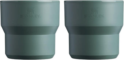 Stanley Wildfare Go 4-Piece Stainless Steel Two Cup Cook Set | 32 oz Pot and Lid with Fold & Lock Handle | 2 Stacking Cups | Camping Essentials for Your Camp Kitchen | BPA-Free | Shale + Charcoal