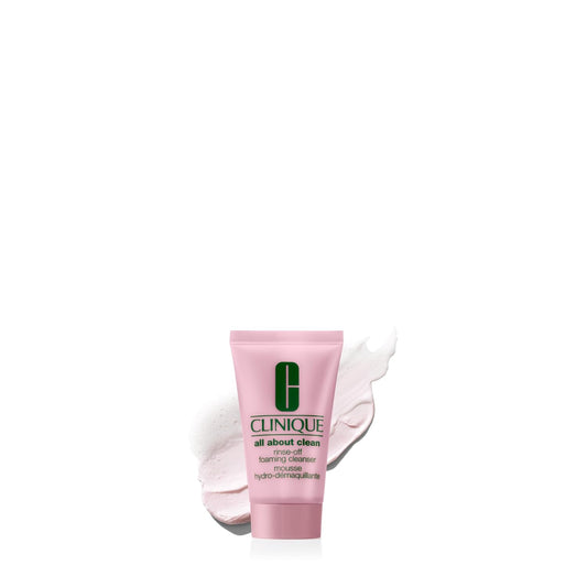 Clinique All About Clean Rinse-Off Foaming Face Wash | Face Cleanser With Hyaluronic Acid + Glycerin For Oily Skin Types | Dissolves Makeup + Sunscreen