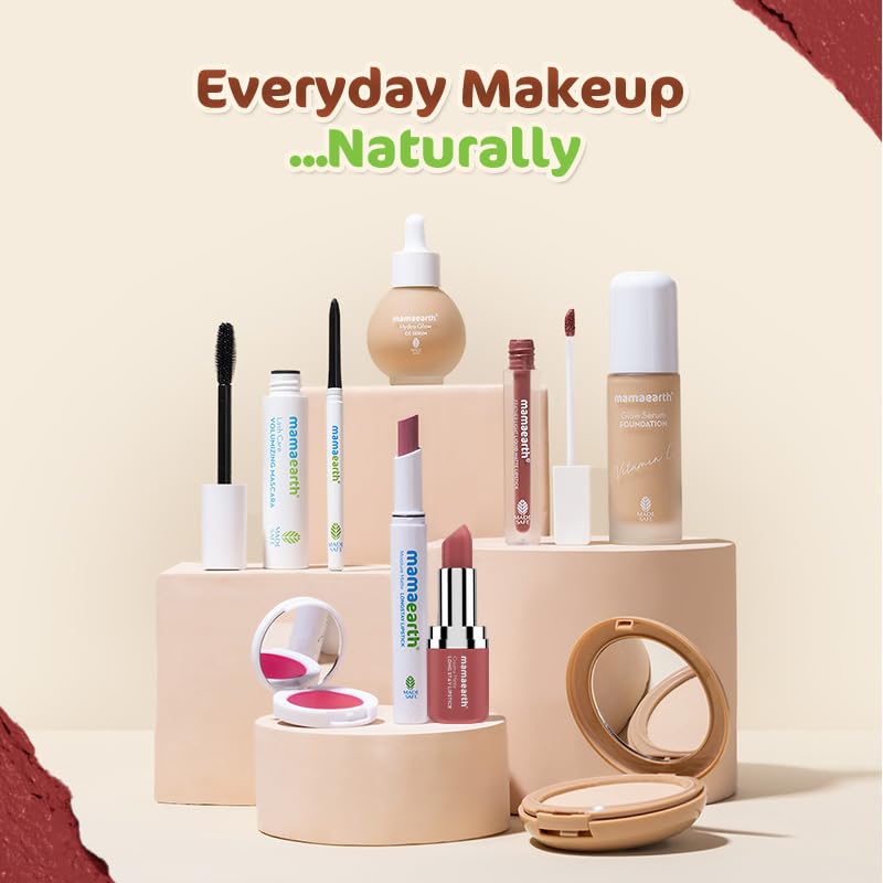 MAMAEARTH Creamy Matte Lipstick with Murumuru Butter & Vitamin E, 4.2g | Creamy matte lipstick formulated with Murumuru Butter and Vitamin E.