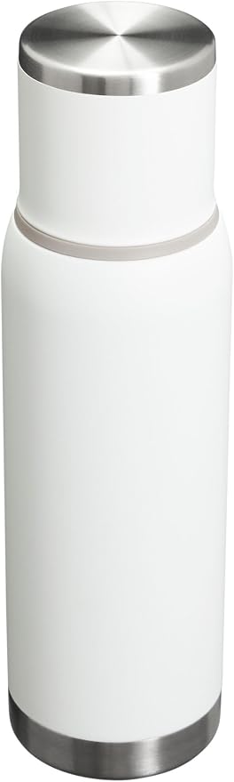 Stanley Adventure-To-Go Vacuum Bottle 1.1 qt | Wide Mouth with Leakproof Cup Lid | Keep Drinks Hot or Cold | Packable for Travel | Insulated Stainless Steel Thermal Bottle | BPA-Free | Frost