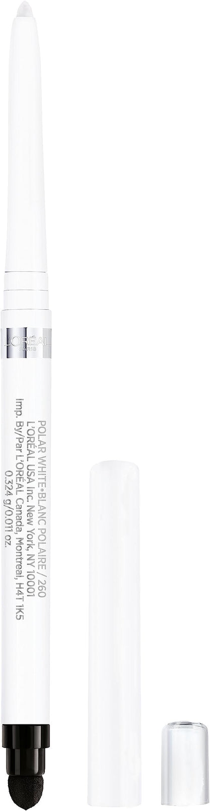 L'Oreal Paris Infallible Grip Mechanical Gel Eyeliner Pencil, Smudge-Resistant, Waterproof Eye Makeup with Up to 36HR Wear, Polar White, 0.01 Oz