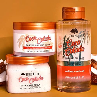 Tree Hut Coco Colada Body Wash, Hydrating & Moisturizing Shower Gel with Shea Butter & Essential Oils, Soft Smooth Glowing Skin, Gentle Cleanser For All Skin Types, Self Care Gifts for Women, 18 Fl Oz