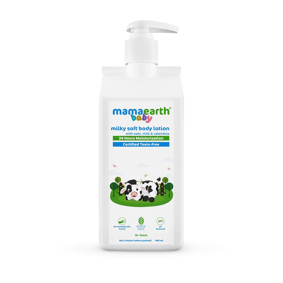 MAMAEARTH Milky Soft Body Lotion, 13.53 Fl Oz (400ml) | Oats, Milk, Calendula