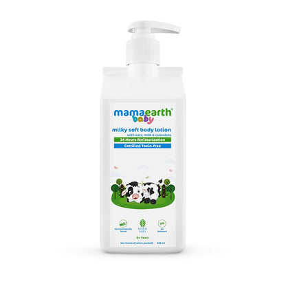 MAMAEARTH Milky Soft Body Lotion, 13.53 Fl Oz (400ml) | Oats, Milk, Calendula