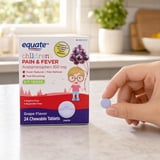 Equate Children's Pain & Fever Relief Acetaminophen Chewable Tablets, 160 mg, Grape Flavor, Ages 2 to 11 Years, 24 Count, Compare to Children's TylenolÂ Active Ingredient