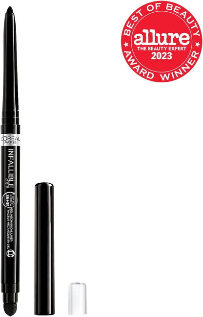 L'Oreal Paris Infallible Grip Mechanical Gel Eyeliner Pencil, Smudge-Resistant, Waterproof Eye Makeup with Up to 36HR Wear, Intense Black, 0.01 Oz (Pack of 2)