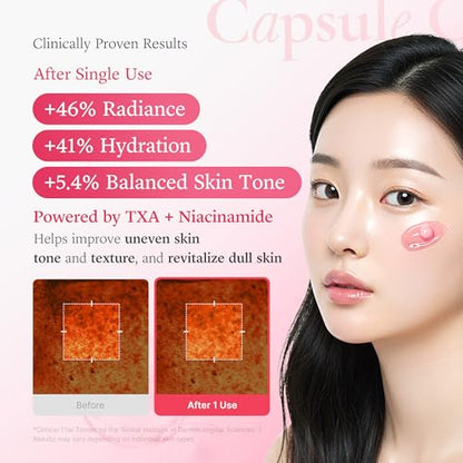 medicube Clear Glass Skin Duo: TXA+Niacinamide Capsule Cream and Zero Pore Pads 2.0 | Smoother and clearer skin with gentle toner pad and moisturizer | Korean skincare