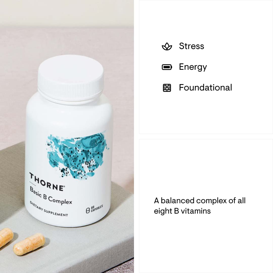 THORNE - Basic B Complex (60 Capsules) & Berberine (60 Capsules) Bundle - Supports Heart Health, Immune System Function & Brain Health - Gluten Free, Dairy Free