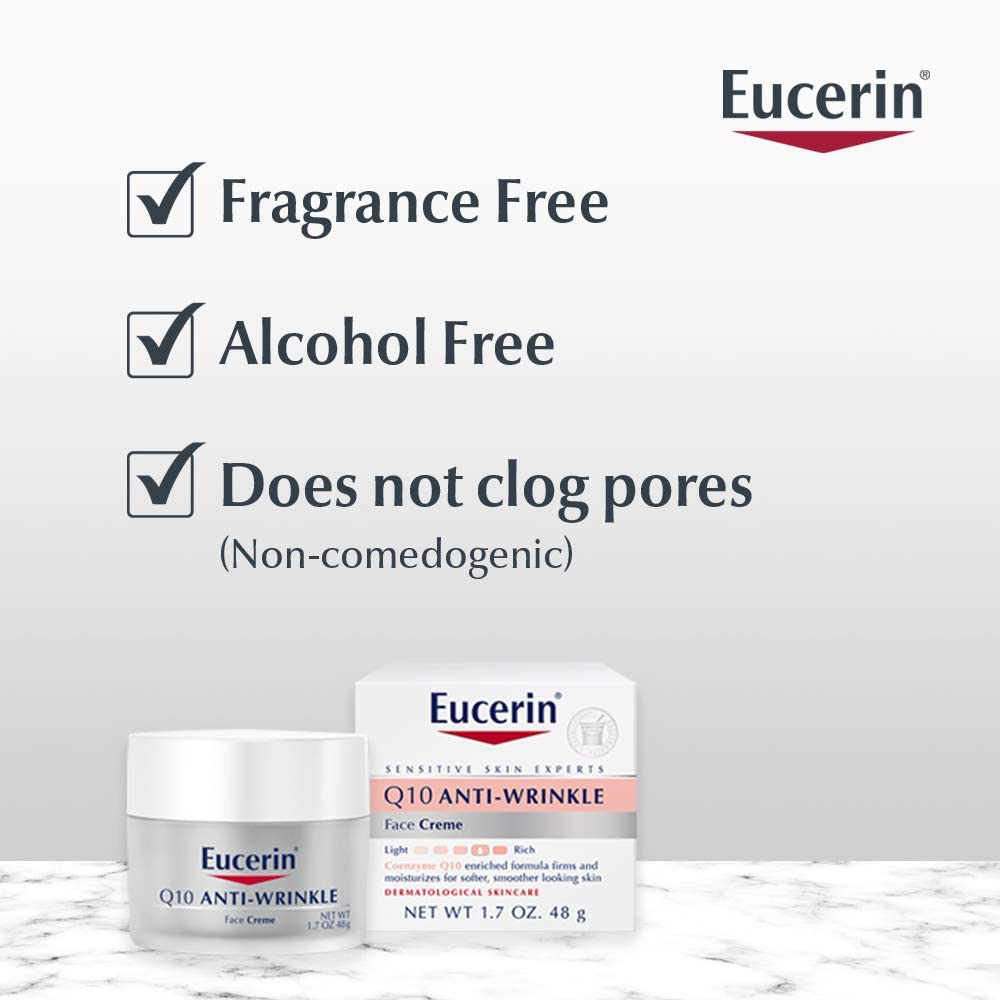 Eucerin Sensitive Skin Experts Q10 Anti-Wrinkle Face Creme 1.70 oz ( Pack of 3)