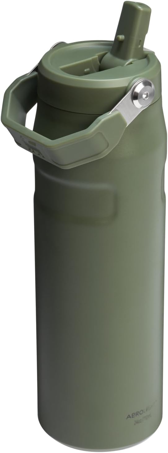 STANLEY IceFlow Flip Straw 2.0 Bottle, 24 oz, Dried Pine