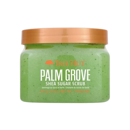Tree Hut Palm Grove Shea Sugar Scrub, Exfoliating, Hydrating & Moisturizing Body Scrub with Shea Butter & Nourishing Essential Oils, Smooth & Soften Skin, 18 oz