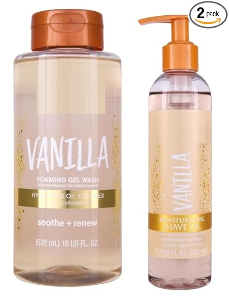 T. Hut Vanilla Foaming Gel Wash, 18 oz, Moisturizing Bare Shave Oil, 7.7 fl oz