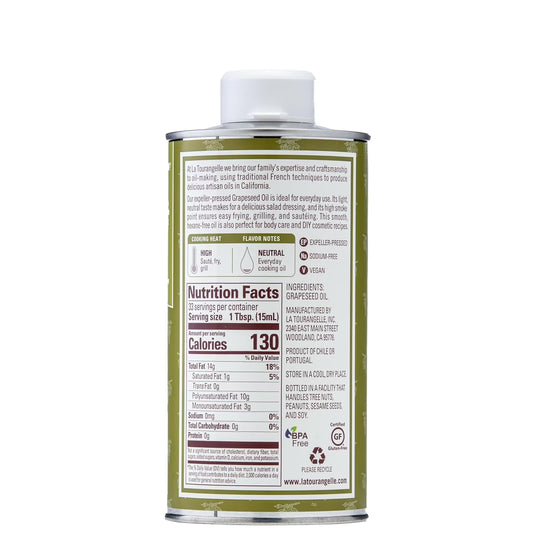 La Tourangelle Expeller-Pressed Grapeseed Oil, 16.9 Fl oz