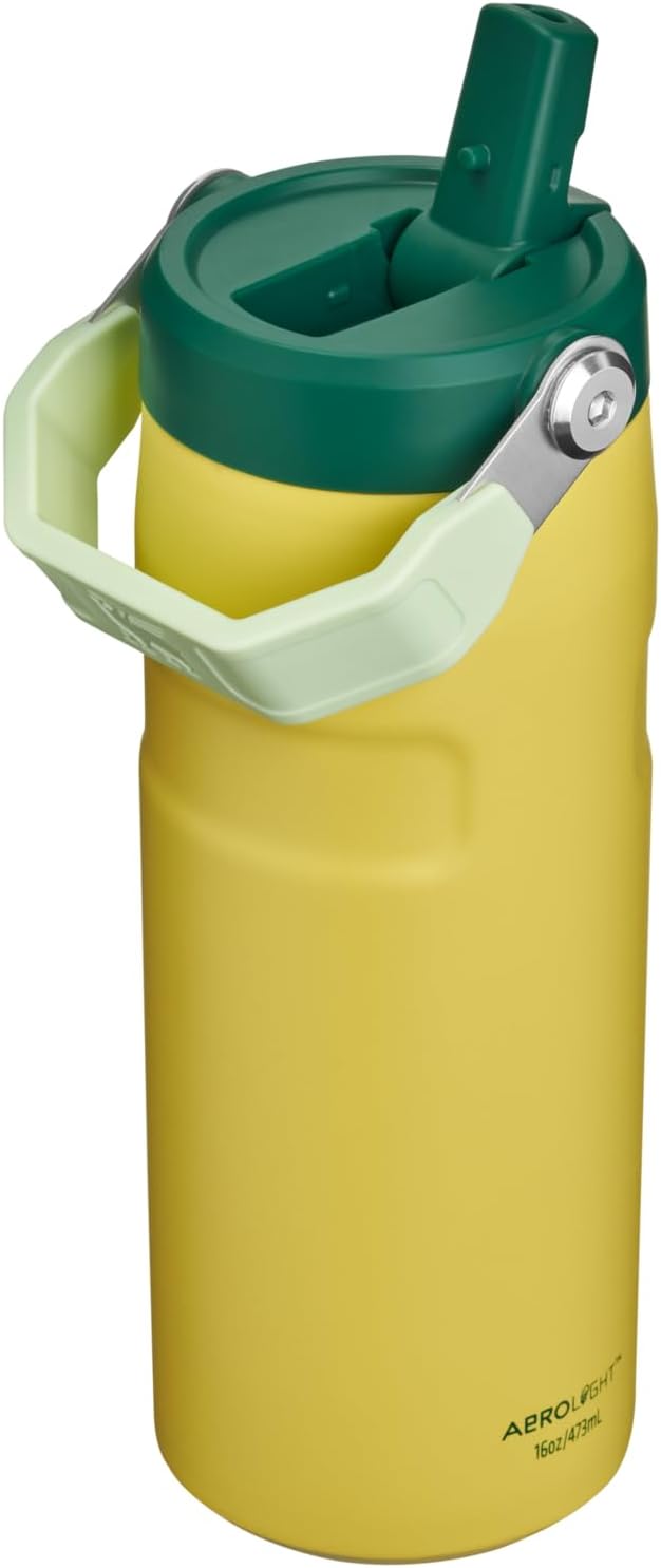 STANLEY IceFlow Flip Straw 2.0 Bottle, 16 oz, Daffodil Emerald