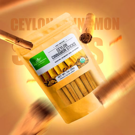 Organic Ceylon cinnamon sticks 3" (1 oz), True Cinnamon, Premium Grade, Harvested & Packed from a USDA Certified Organic