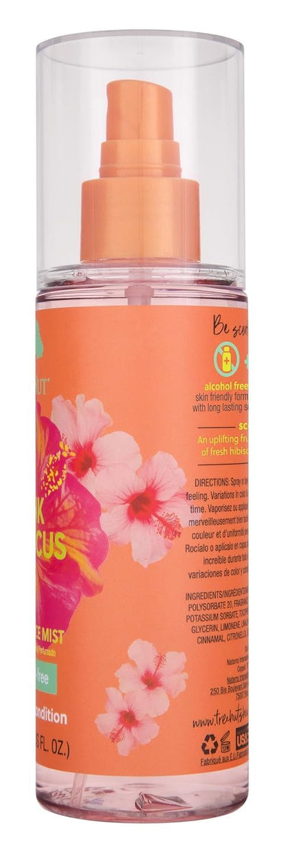 Tree Hut Pink Hibiscus Hair & Body Mist, Hydrating & Alcohol-Free Body Spray, Fragrance with Hibiscus, Poppy & Rasberry Notes, Alcohol-Free Formula, 6 Fl Oz.
