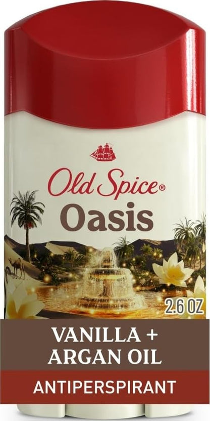 Old Spice Dry Feel Antiperspirant Deodorant for Men, 24/7 Long Lasting Freshness, 24/7 Sweat & Odor Protection, Gentle on Skin with Skin Conditioners, Oasis with Vanilla + Argan Oil Scent, 2.6 oz