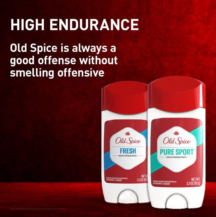 Old Spice Antiperspirant Deodorant For Men, High Endurance, 24/7 Sweat Defense & Odor Protection, 24/7 Freshness & Lasting Scent, Pure Sport Scent, 3.0 oz (Pack of 2)