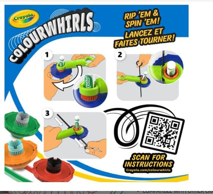 Crayola Colourwhirls Battle Arena Art Game, DIY Gyro Spin Art Toy with 4 Spinning Tops, Kids Battle Game & Creative Art Set, Gifts for Kids, Ages 6+