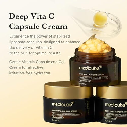 medicube Tone & Firm Moisturizer Duo - Deep Vitamin C & PDRN Capsule Cream