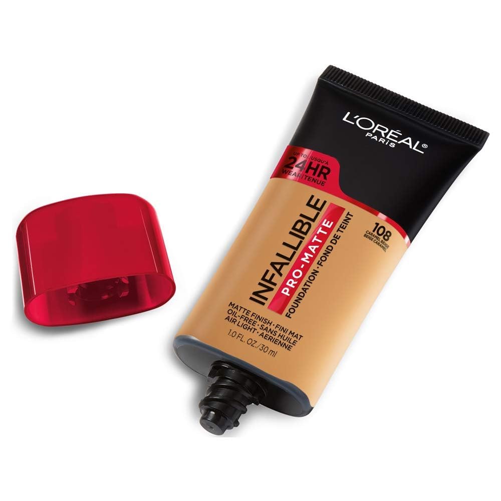L'Oreal Paris Cosmetics Makeup Infallible Pro-Matte Liquid Longwear Foundation, Caramel Beige, 1 fl oz (Pack of 2)
