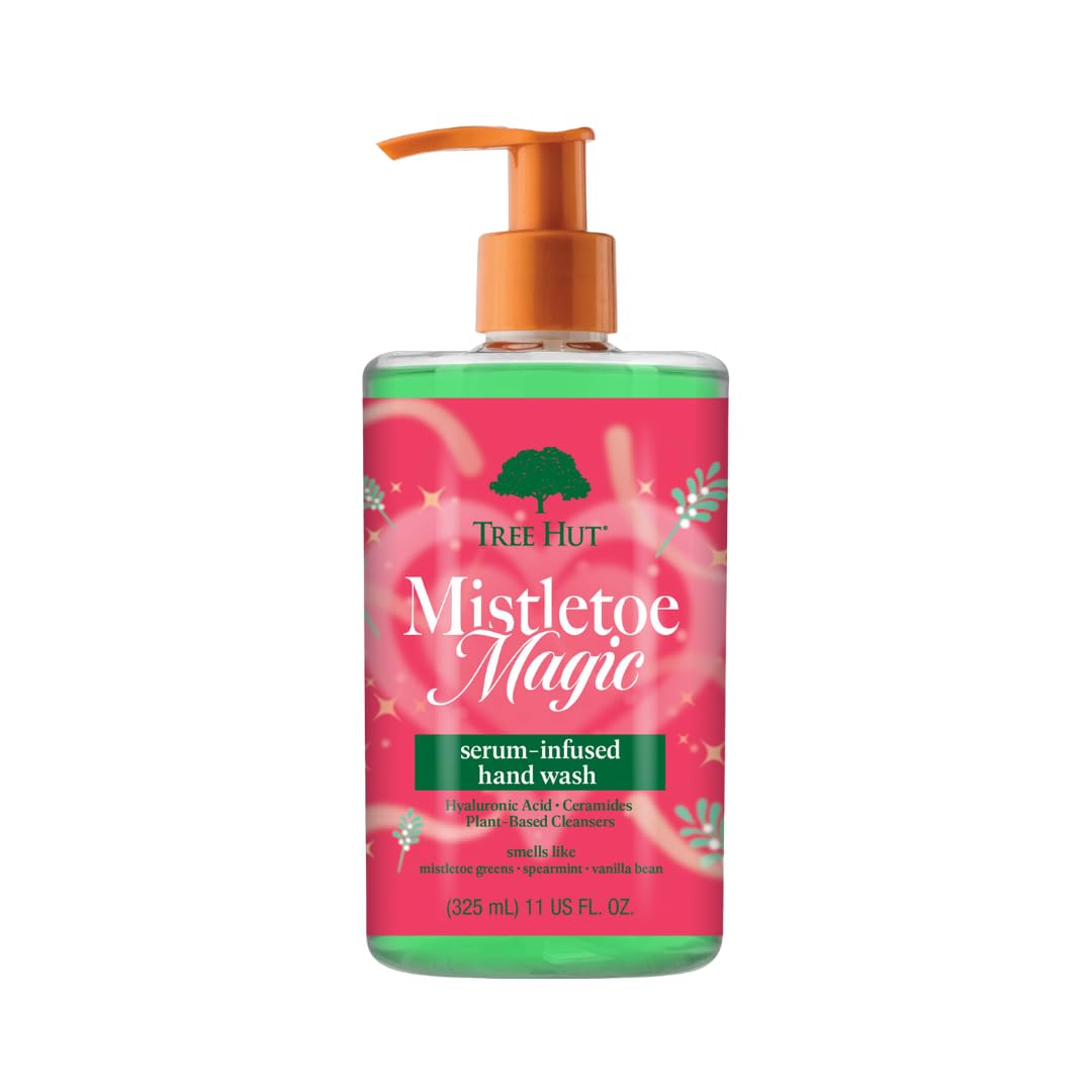 Tree Hut Mistletoe Magic Serum Infused Hand Wash, Nourish & Hydrate Hands with Strengthening Skin Care, Long Lasting Scent, Cleanse & Lock in Moisture, Limited Edition Holiday, 11 Fl Oz.