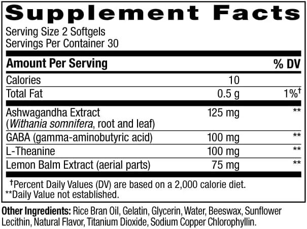 OLLY Ultra Strength Goodbye Stress Softgels, GABA, Ashwagandha, L-Theanine and Lemon Balm, Stress Relief Supplement - 60 Count (Pack of 2)