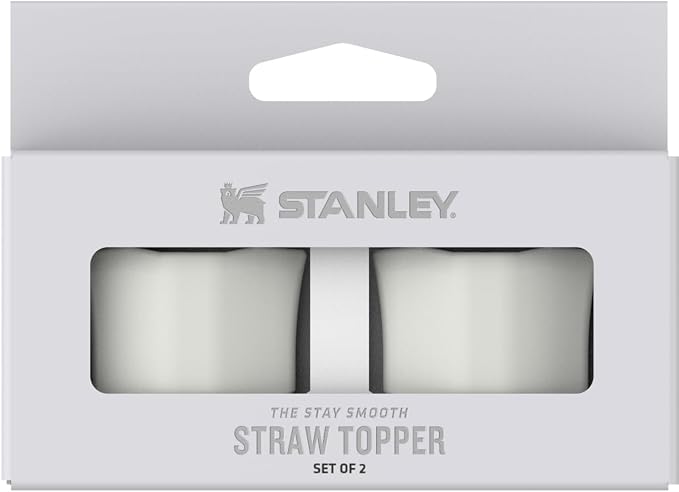 Stanley Quencher Stay Smooth Anti-Pucker Straw Topper 2-Pack | Ergonomic Sip Through Straw Cap for Tumbler with Handle | Silicone Accessory for Drinking Cup | BPA-Free | Pale Stone