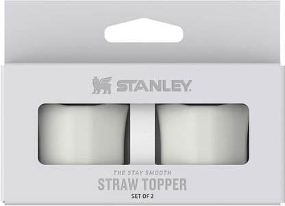 Stanley Quencher Stay Smooth Anti-Pucker Straw Topper 2-Pack | Ergonomic Sip Through Straw Cap for Tumbler with Handle | Silicone Accessory for Drinking Cup | BPA-Free | Pale Stone