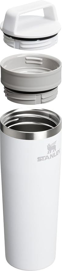 STANLEY Cafe To Go Travel Mug 20 oz | Leakproof Two-Part Drink Through Lid | Tumbler Cup for Coffee, Tea and Drinks | Insulated Stainless Steel Coffee Mug | BPA-Free | Frost