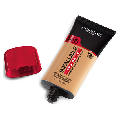L'Oreal Paris Cosmetics Makeup Infallible Pro-Matte Liquid Longwear Foundation, Honey Bisque, 1 fl oz (Pack of 2)