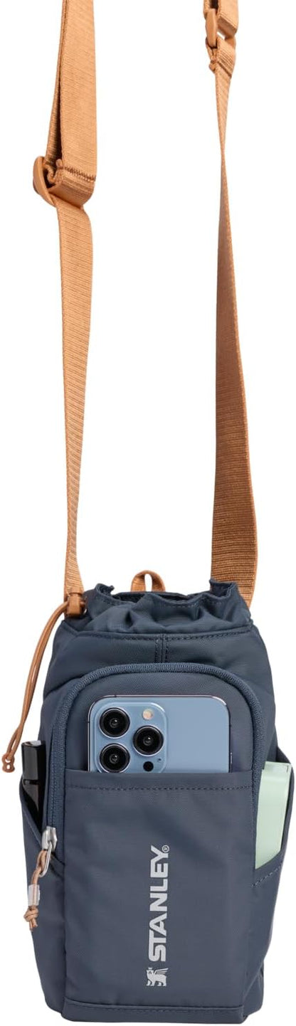 STANLEY Vitalize Carry-All Bag | Bottle Holder with Drawstring Cinch | Adjustable Shoulder Strap | Zippered Valuables Pocket | Durable Recycled Fabric | Twilight