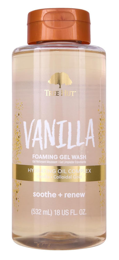 Tree Hut Vanilla Body Wash, Hydrating & Moisturizing Shower Gel with Shea Butter & Essential Oils, Soft Smooth Glowing Skin, Gentle Cleanser For All Skin Types, Self Care Gifts for Women, 18 Fl Oz